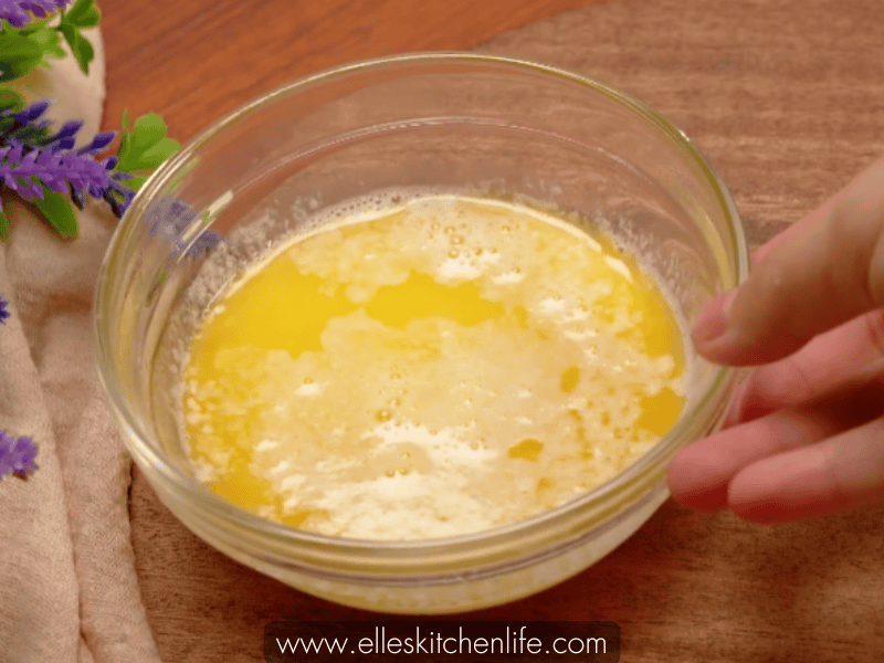 Step 1a: Melt the butter in the microwave