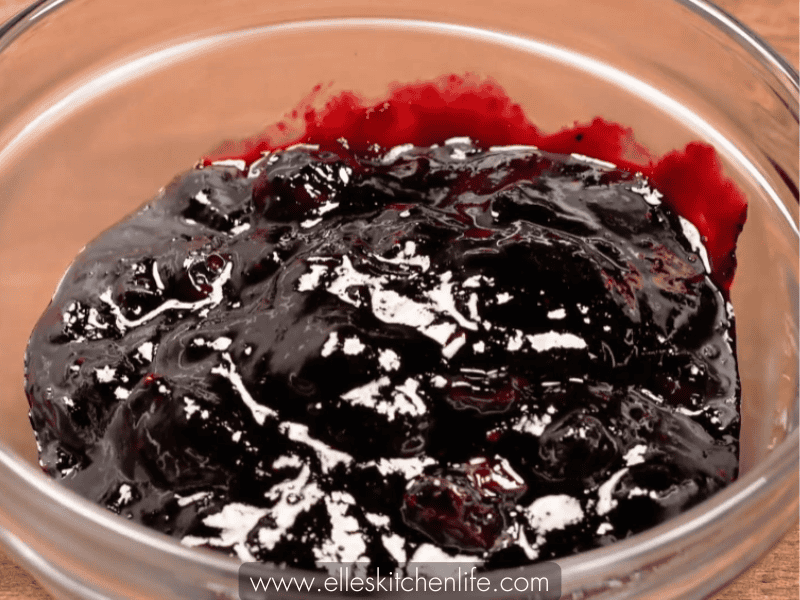 Step 2d: Blueberry sauce cooling to room temperature