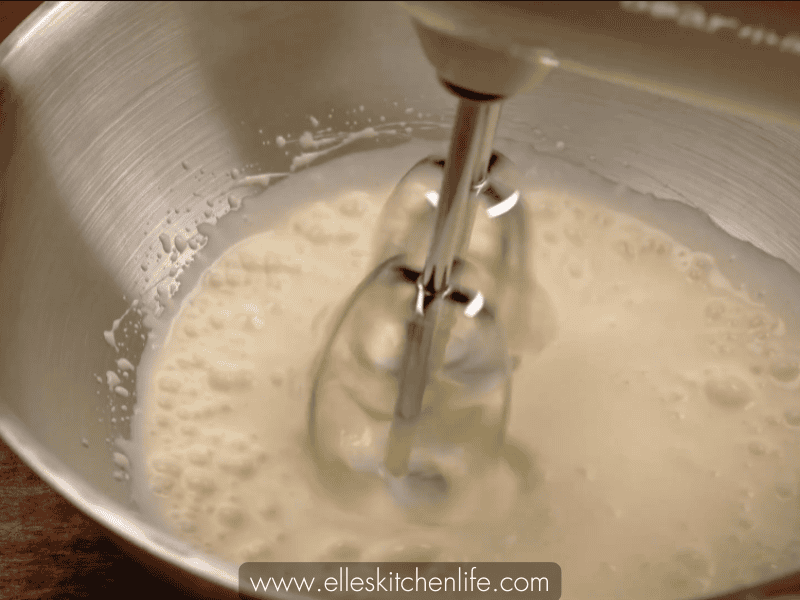 Step 3a: Whipping heavy cream to stiff peaks
